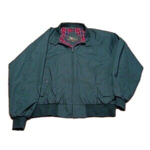 Vintage Field & Stream Jacket Mens XLarge Green Plaid Lined Harrington Coat 90s